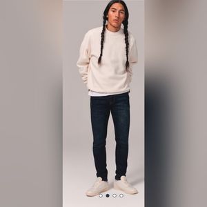 Abercrombie and Fitch Men's Super Skinny Stretch Dark Blue Jeans